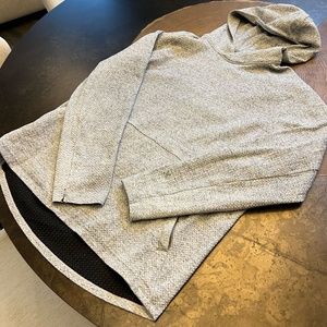 Lululemon At Ease Hoodie in Heathered Melody Light Grey / Black, Size XL